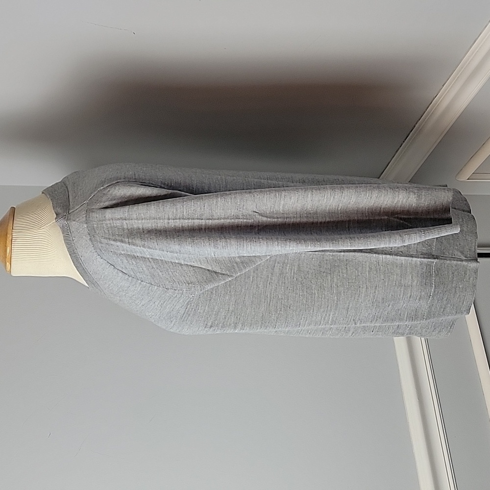 J.CREW 100% Wool Light Gray 3/4 Sleeve Preppy Office Capsule Crewneck Sweater L - Picture 2 of 8